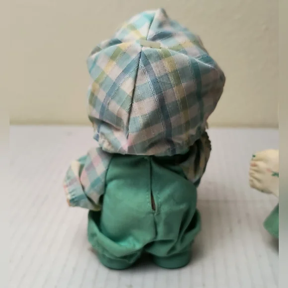 Precious Moments I Love You and Dad Doll Pair in Green Vintage 1988